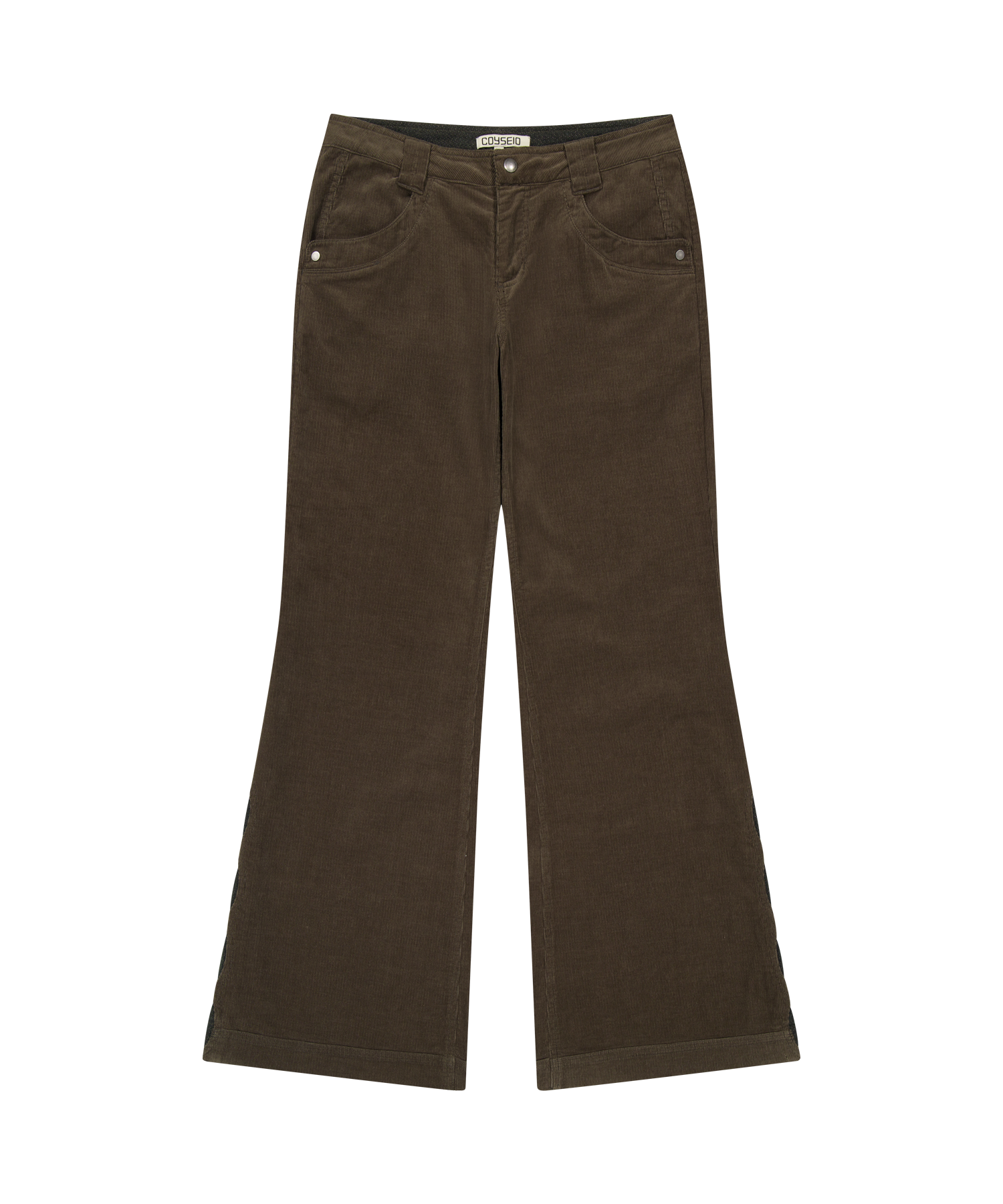 LEAF CUT CORDUROY PANTS BROWN