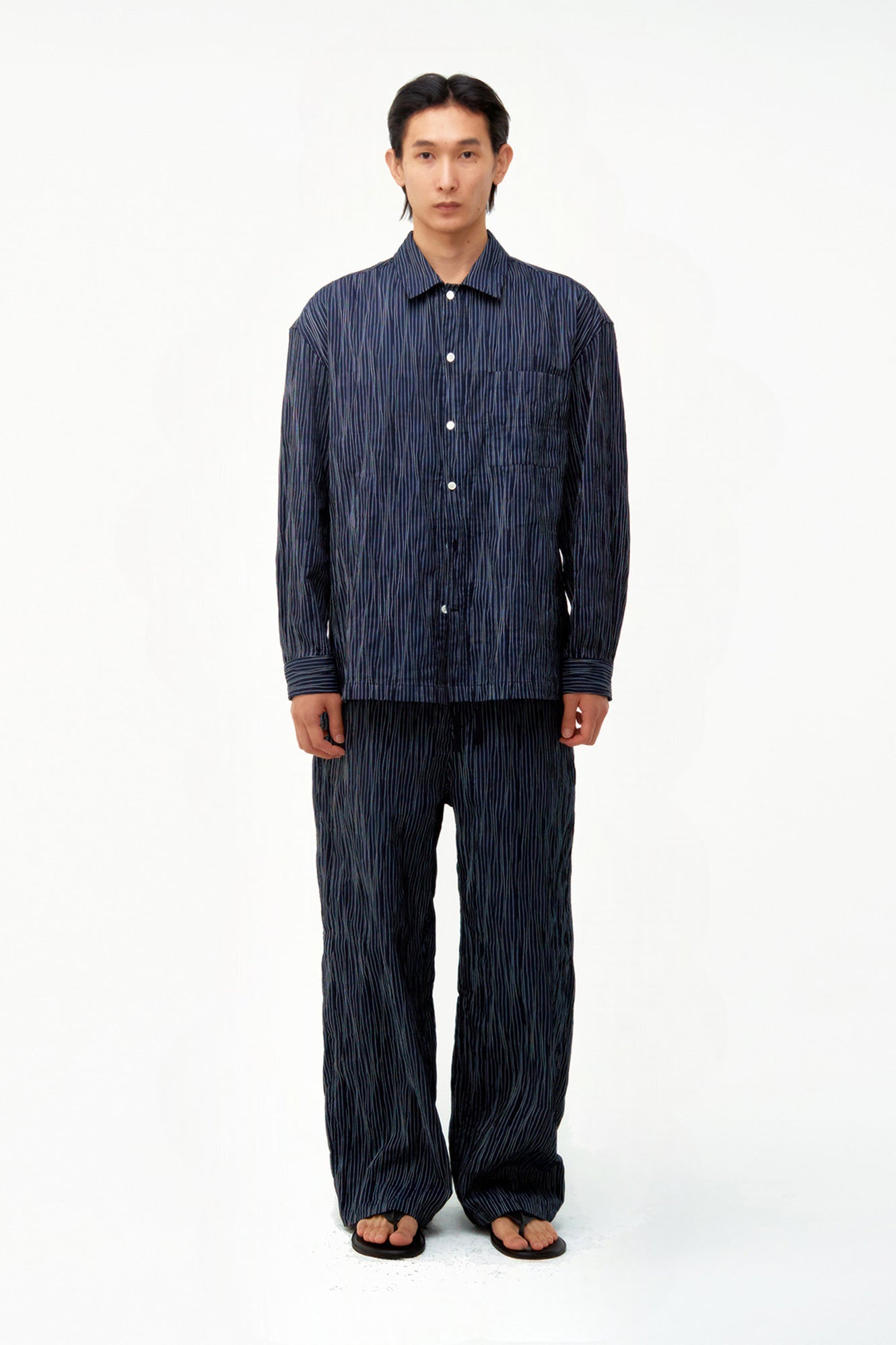 Textured Striped Lounge Pants