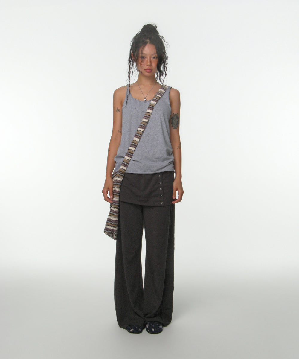 TWISTED SLEEVELESS MELANGE GREY