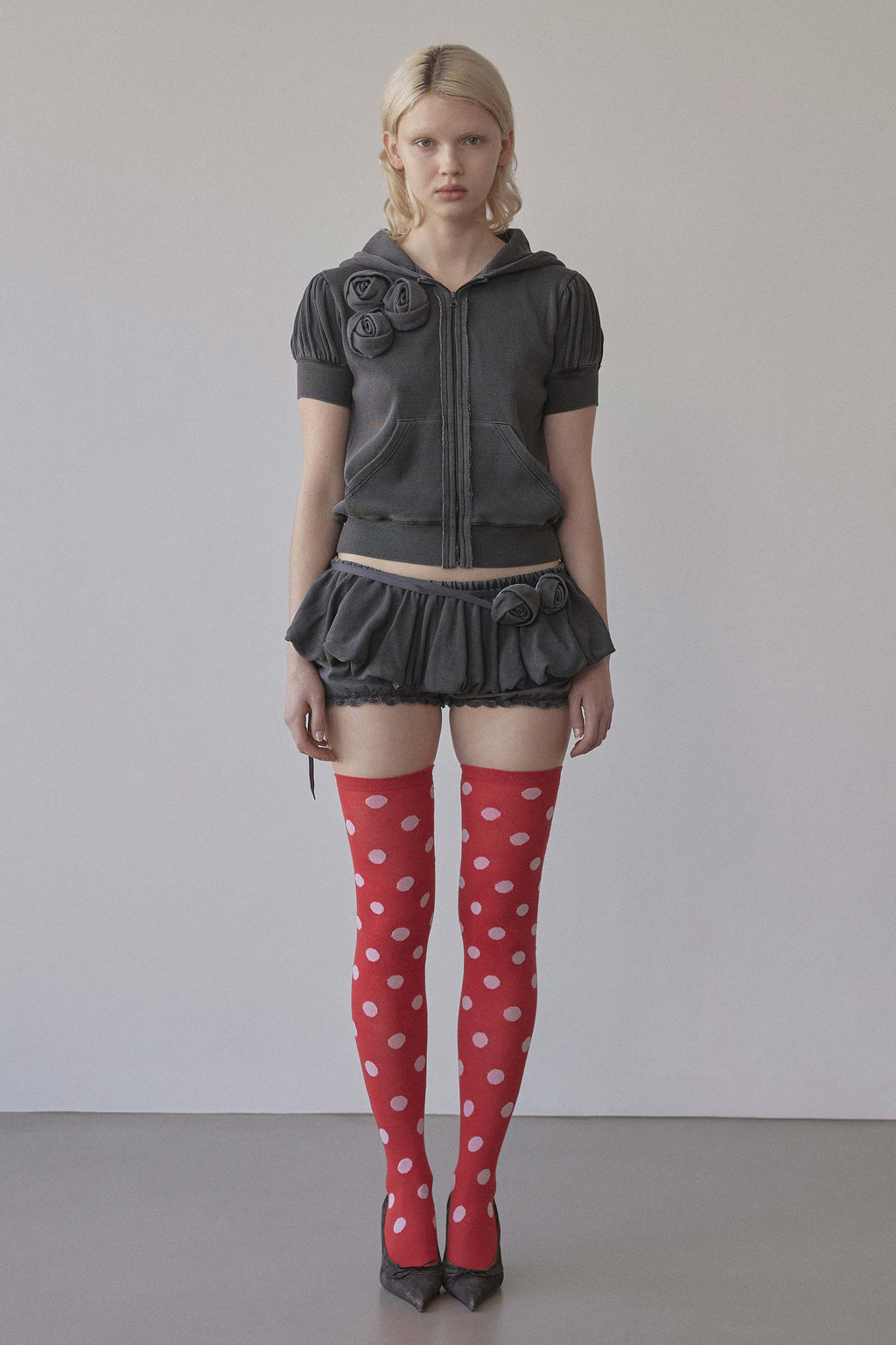 Washed Rose Bloomer Skort Charcoal