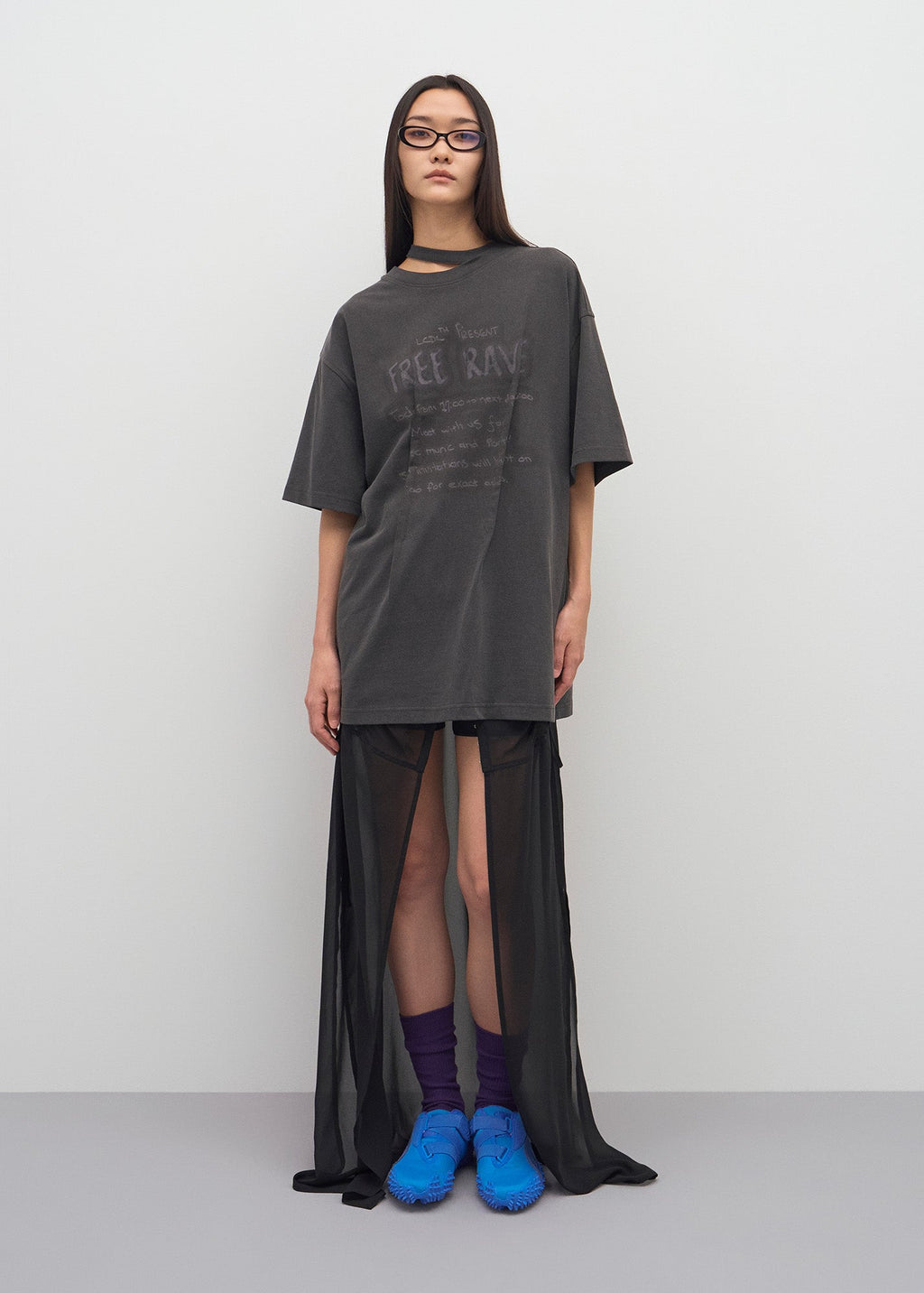 HOOK DETAIL CHIFFON DRESS_CHECKED / 2 Color