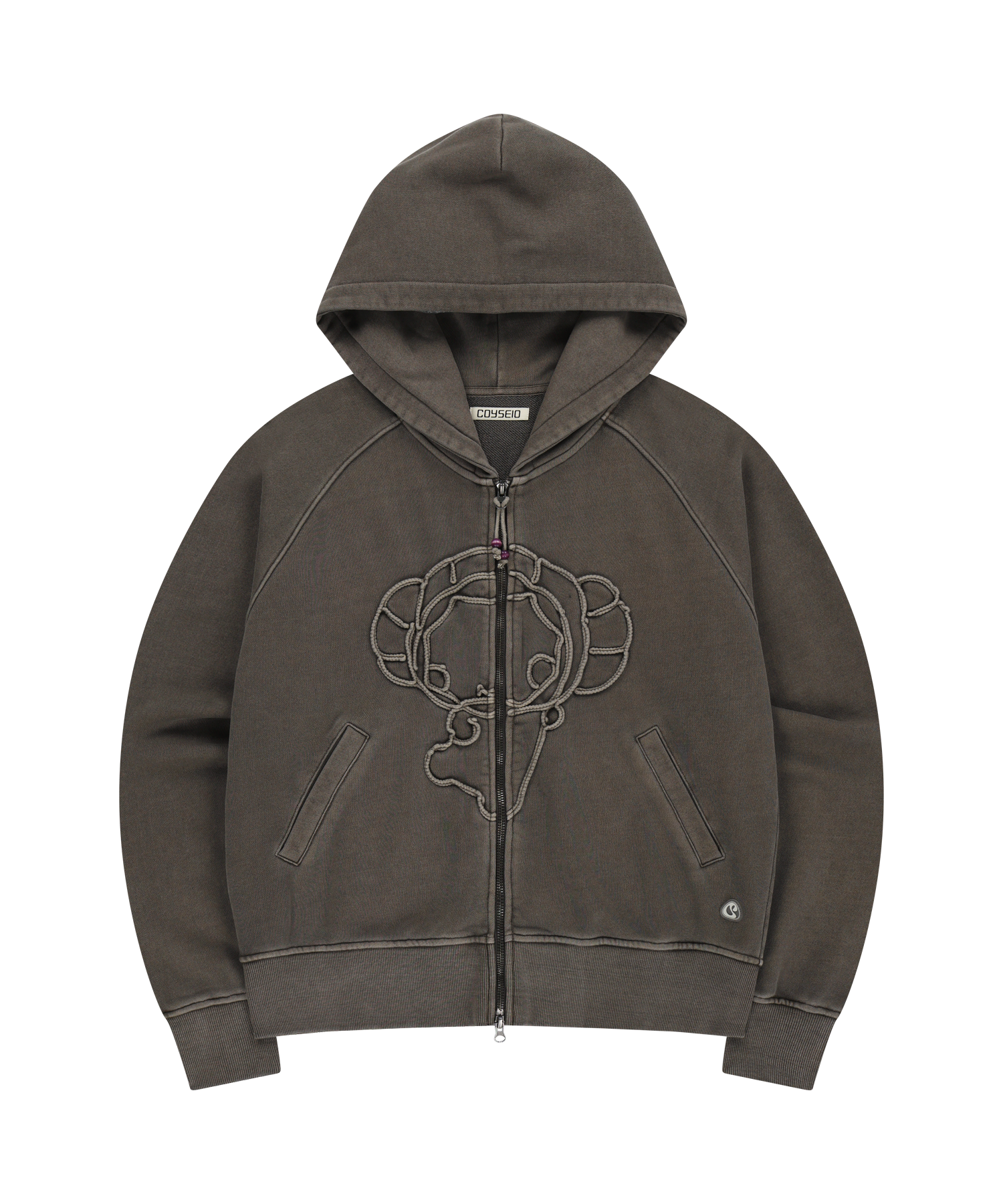 VINTAGE TAPE HOOD ZIP-UP ASH BROWN