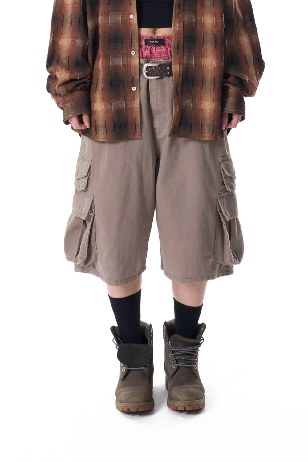 Cotton Bermuda Cargo Pants (Beige)