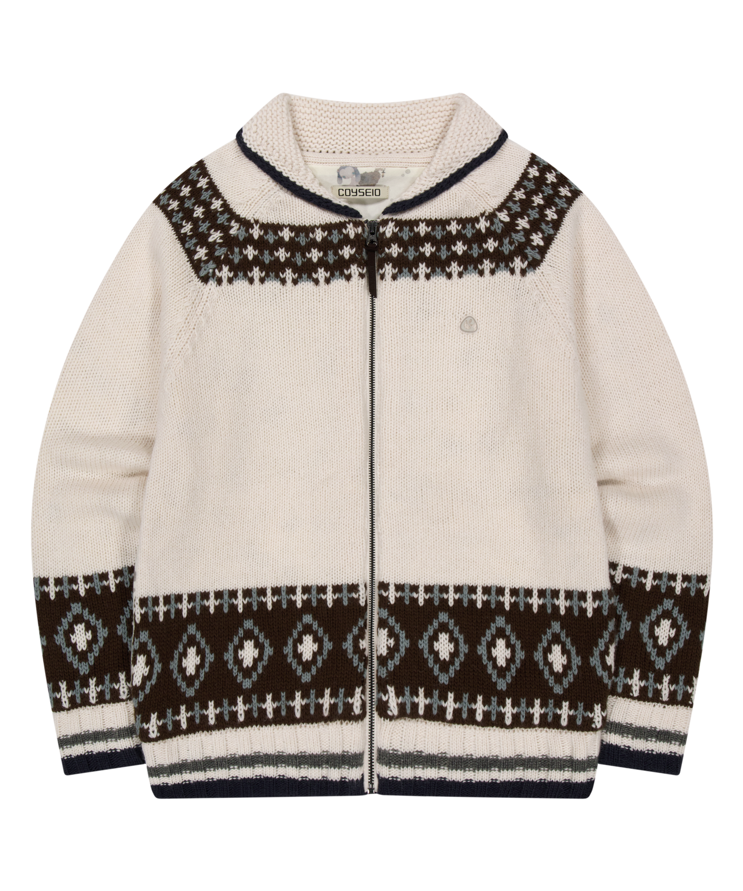 MOSSY COWICHAN KNIT JACKET IVORY