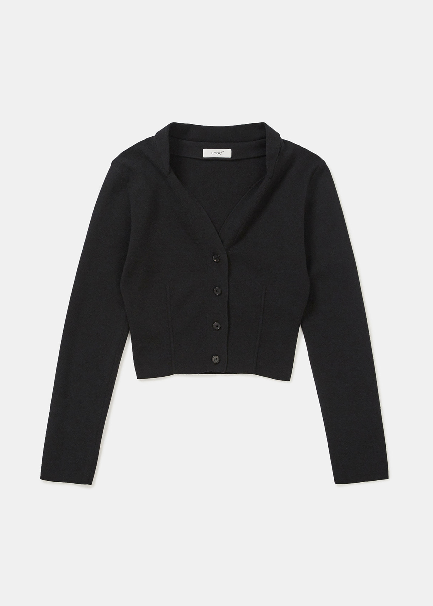 DRAPED NECK KNIT CARDIGAN