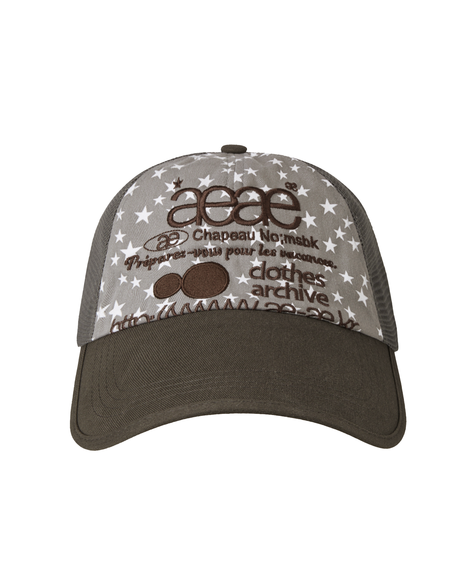 WEB LOGO STAR MESH CAP GREY