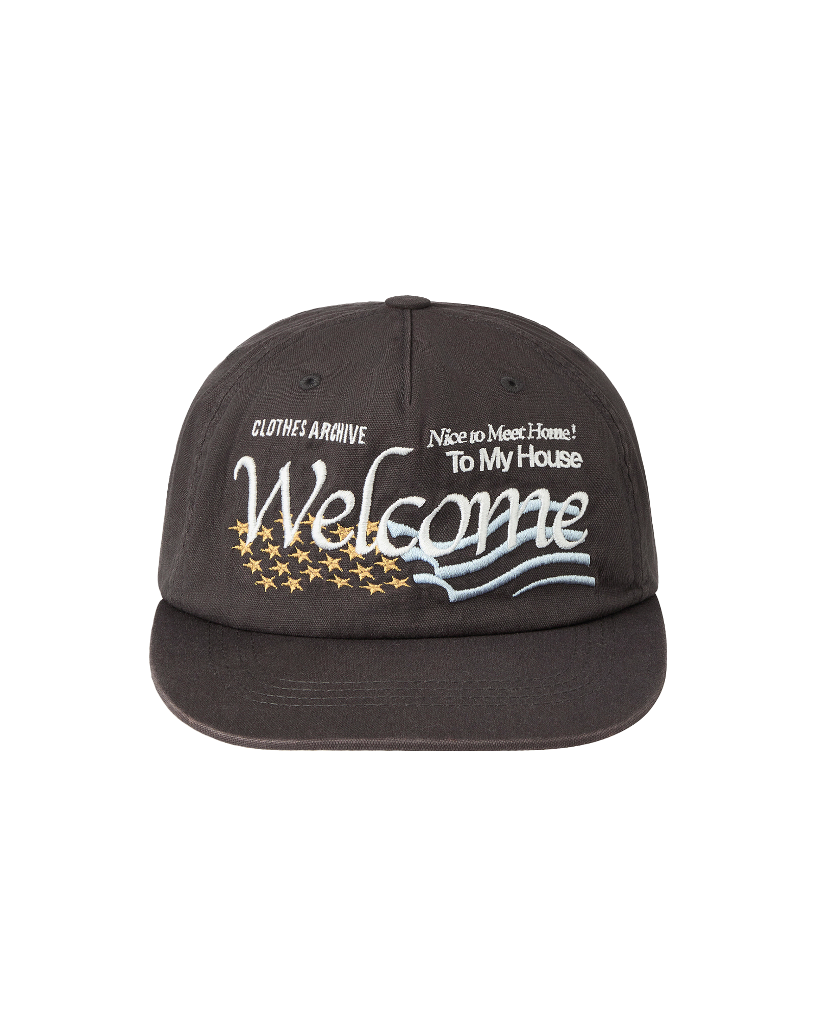 WELCOME WASHED CAP CHARCOAL