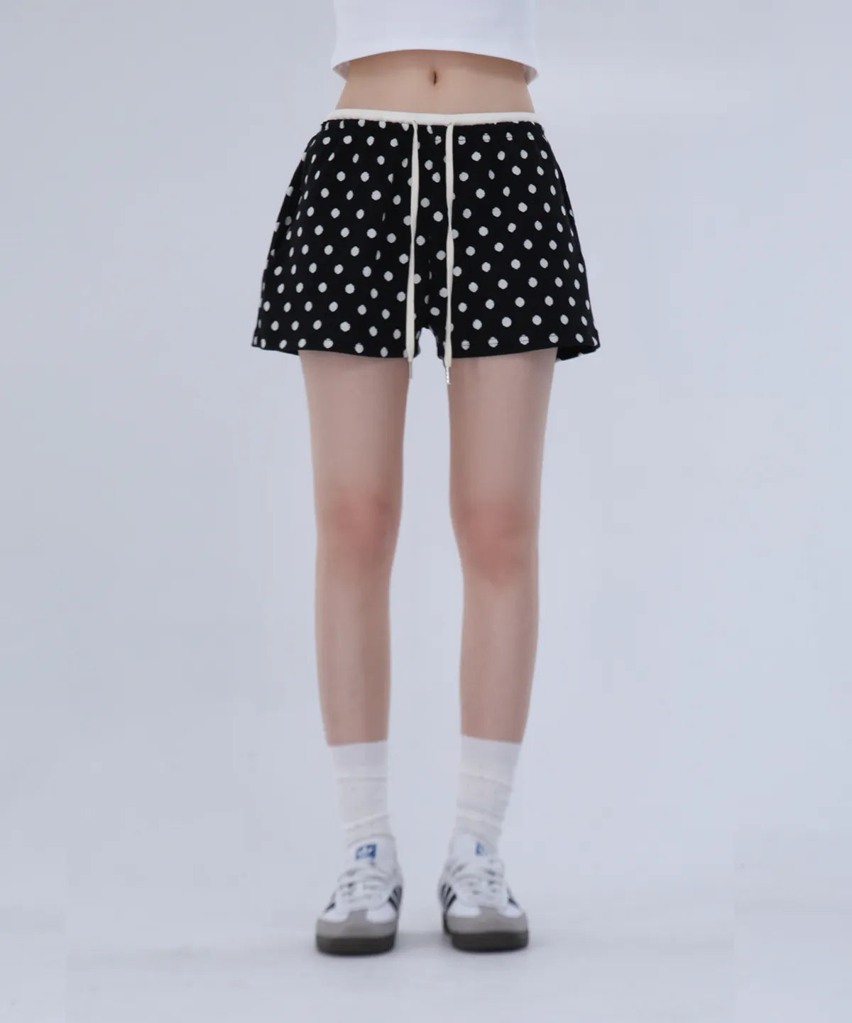 Dot Half Pants - black