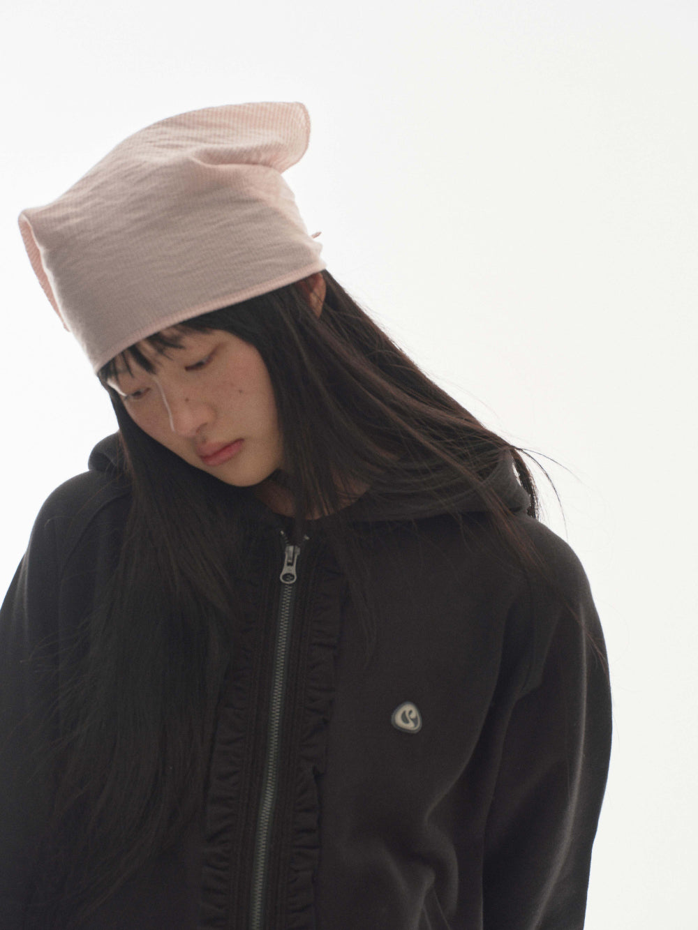 03 STRIPE SCARF PINK BEIGE