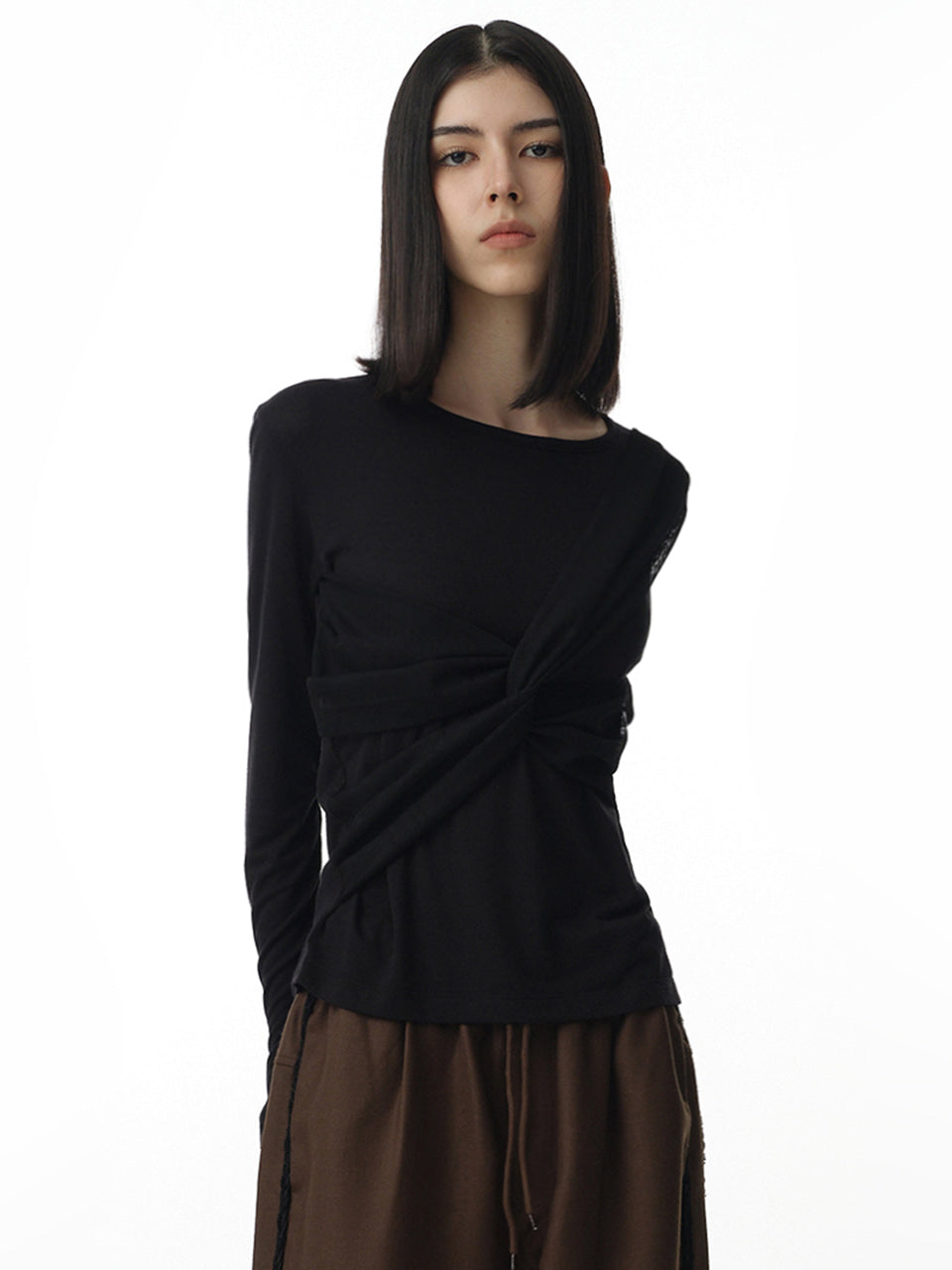 Mesh Twist T-Shirts Black