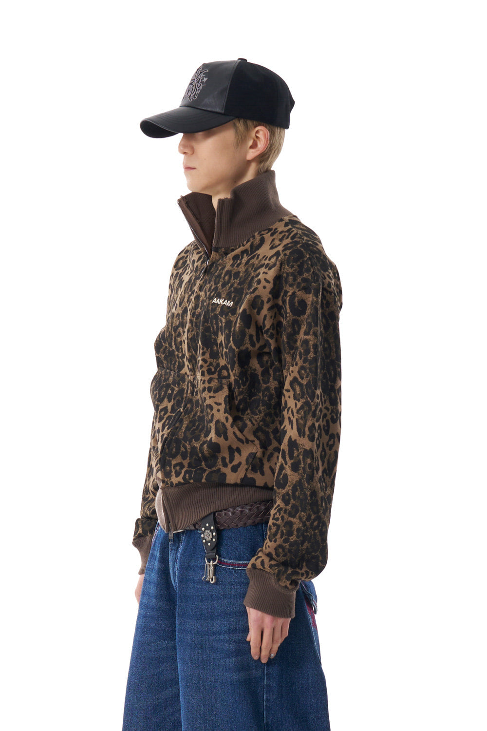 Leopard Logo Track Jacket (Brown)