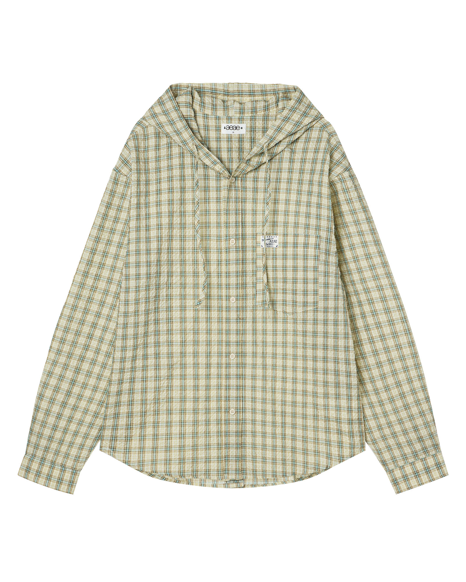 CHECK HOOD SHIRTS LIME