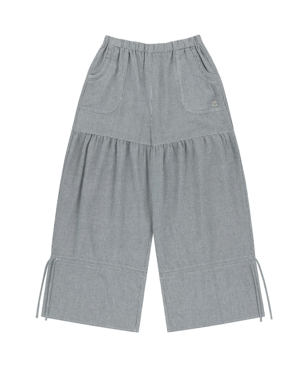 SHIRRING ROUGH PANTS STRIPE