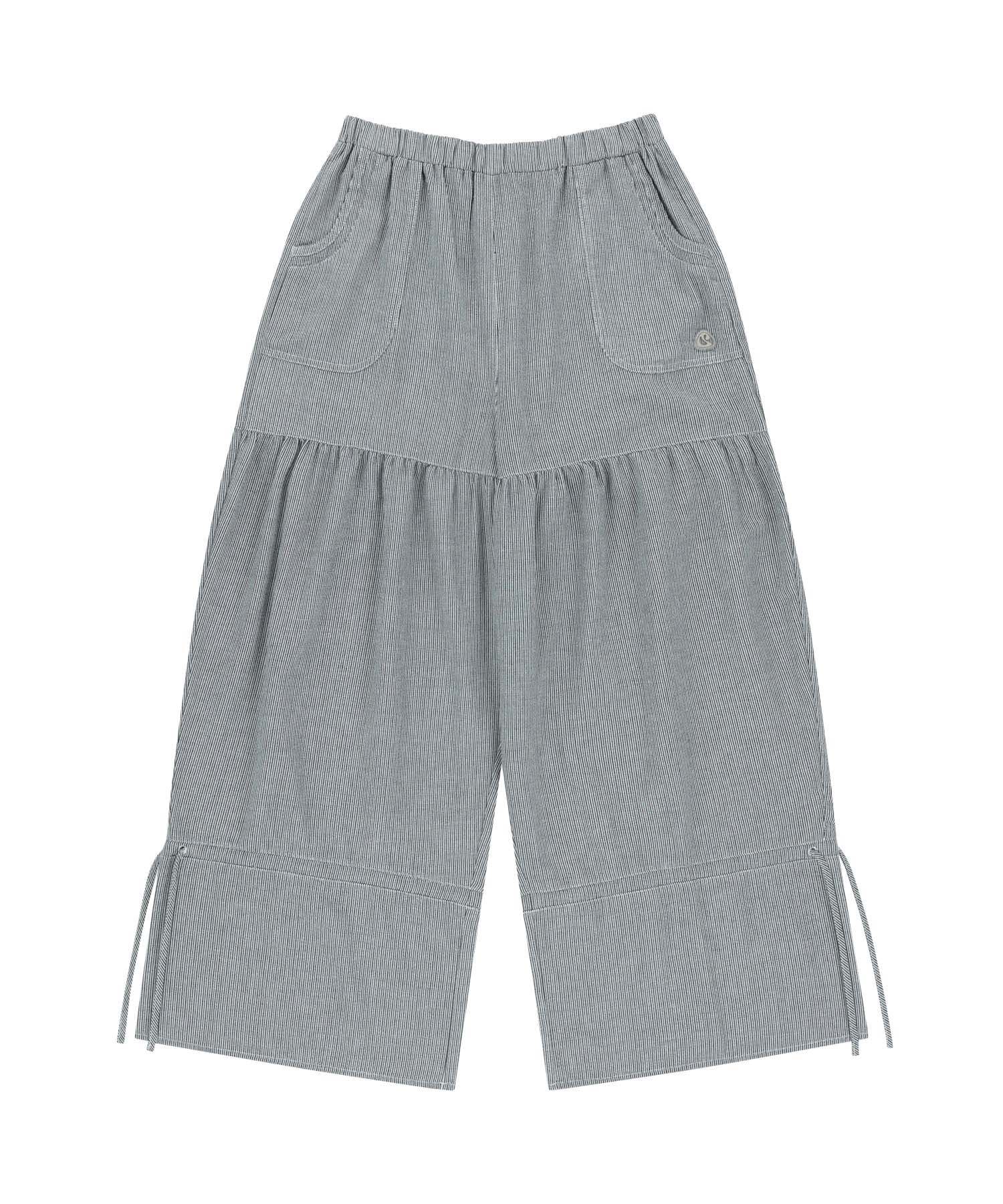 SHIRRING ROUGH PANTS STRIPE