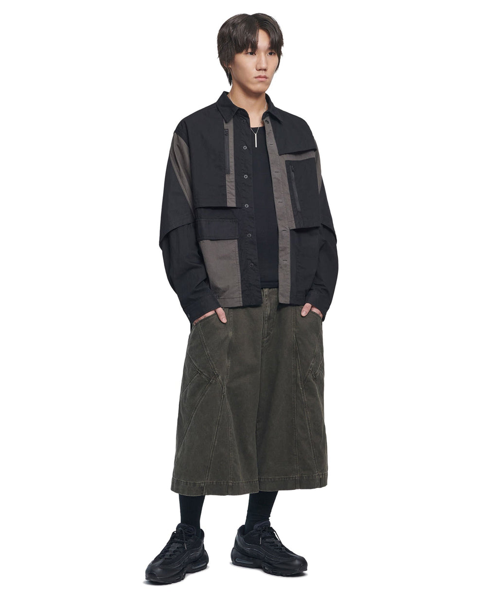 DIAGONAL POCKET BERMUDA PANTS / 2 COLOR