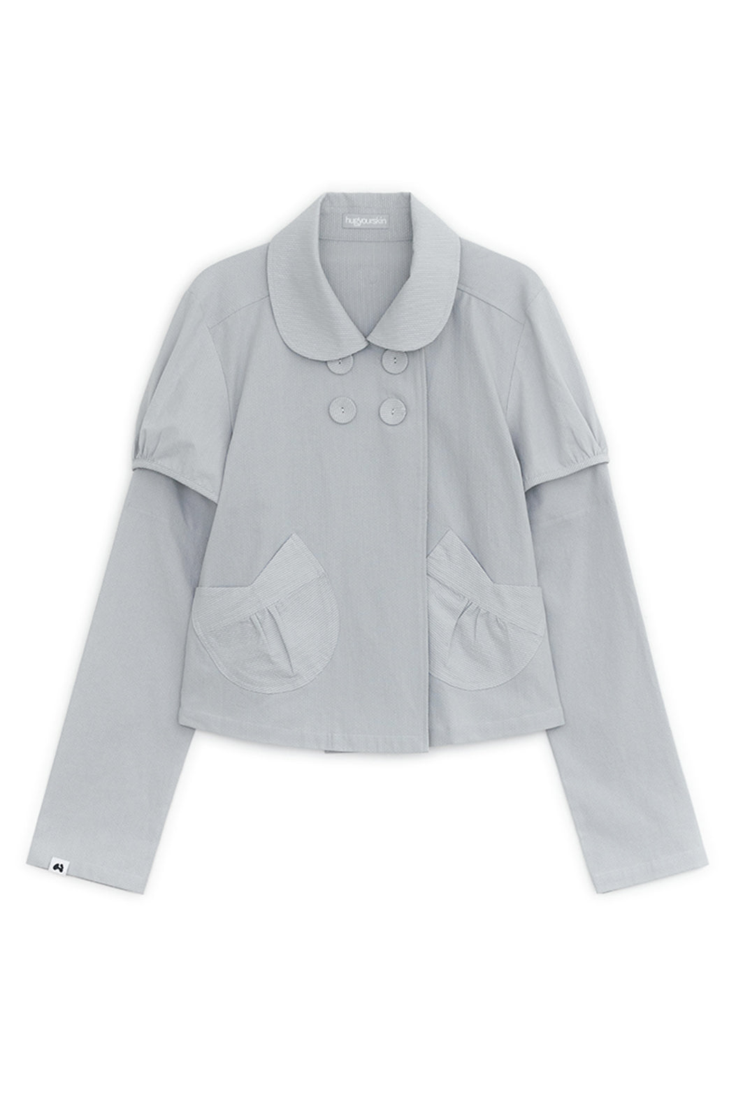 Detachable round jacket (Graish Blue)