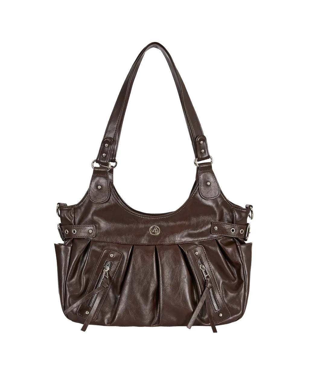 Amber buckle shoulder bag / Brown