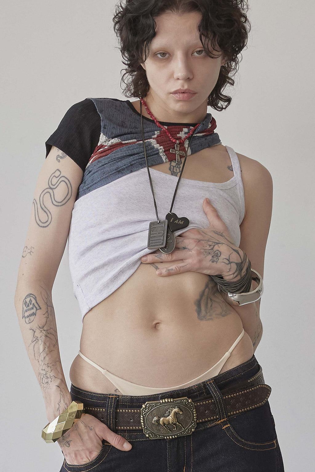 The Day Dreamers Cami Top White Melange