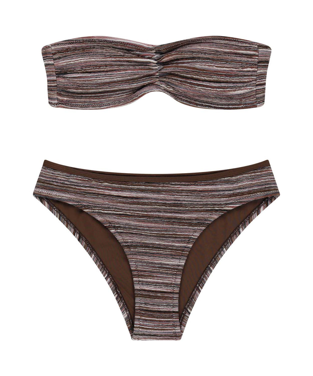 COASTAL STRIPE BIKINI BROWN