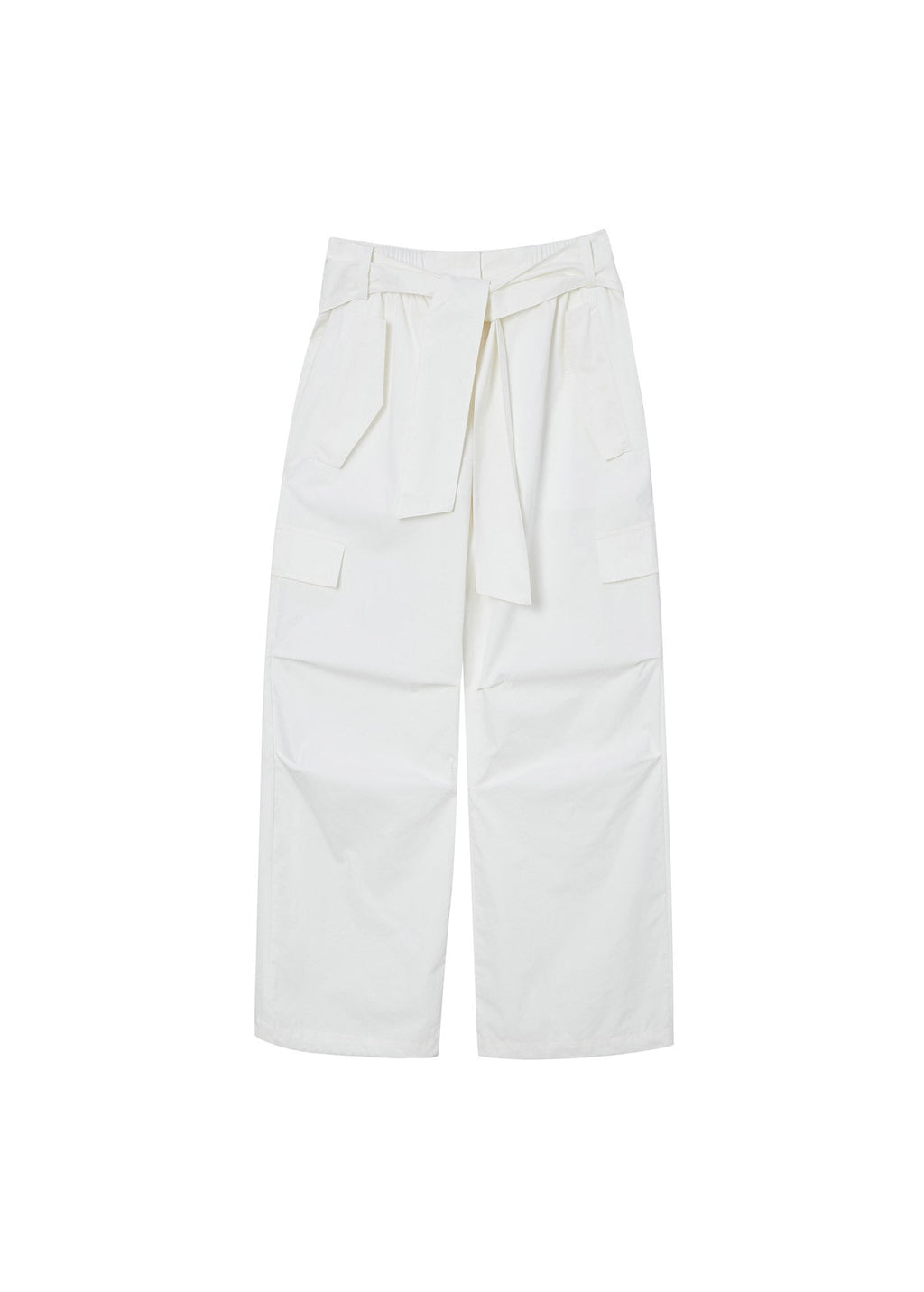 KNOT-DETAIL WIDE TROUSERS / 2 Color