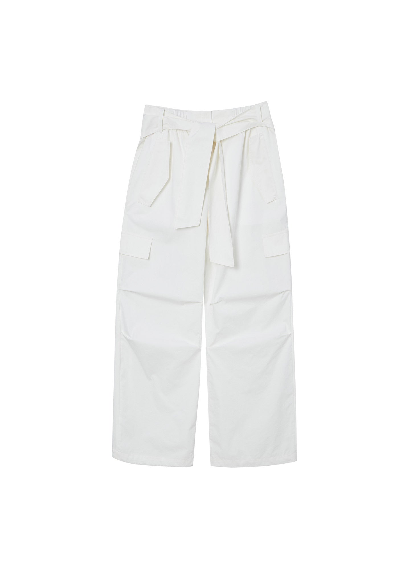 KNOT-DETAIL WIDE TROUSERS / 2 Color