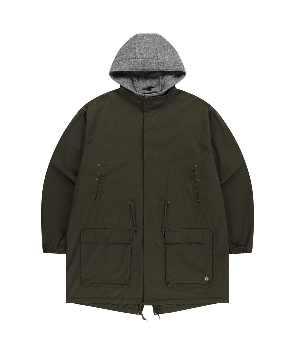 WASHED MILITARY JACKET MUD KHAKI