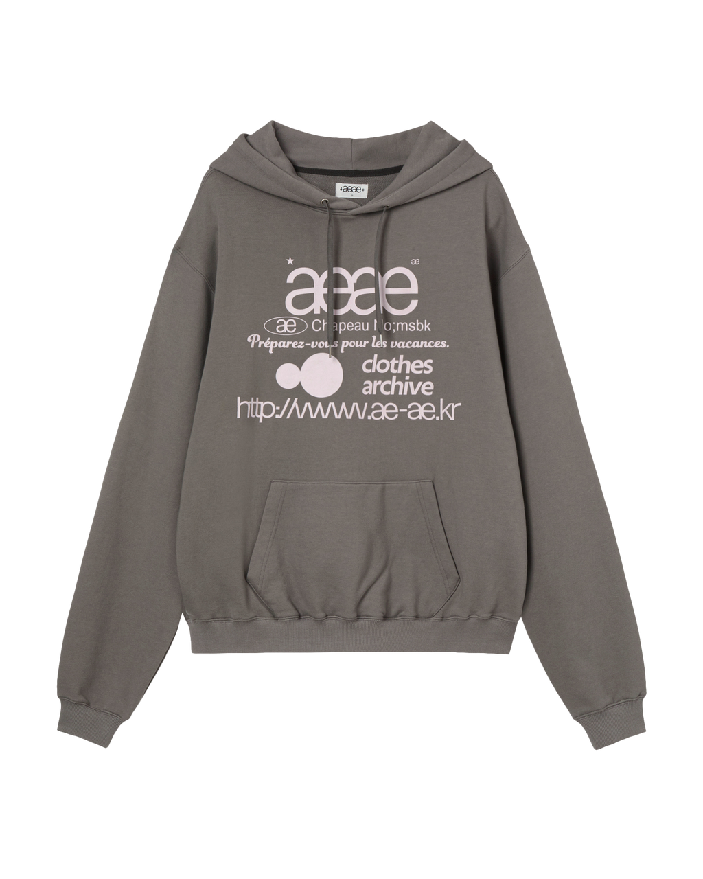 WEB LOGO LOOSED HOODIE TAUPE