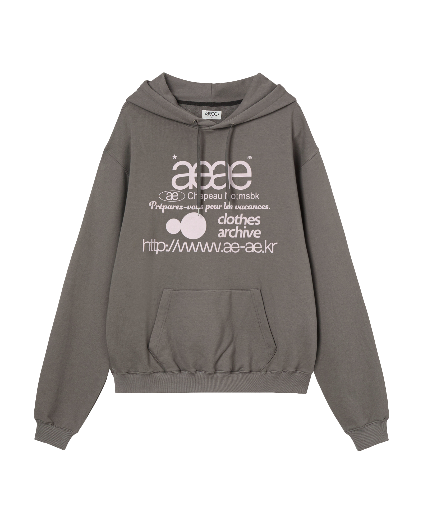 WEB LOGO LOOSED HOODIE TAUPE