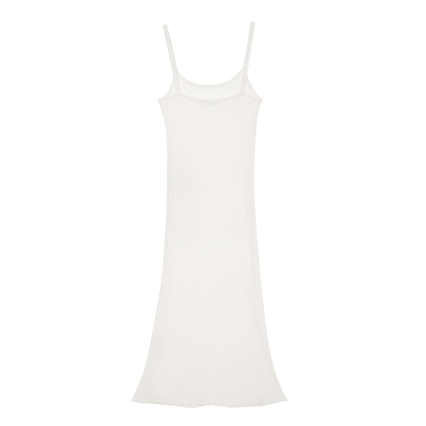 SUSPENDERS RIBBED KNIT DRESS IVORY / 2 COLOR
