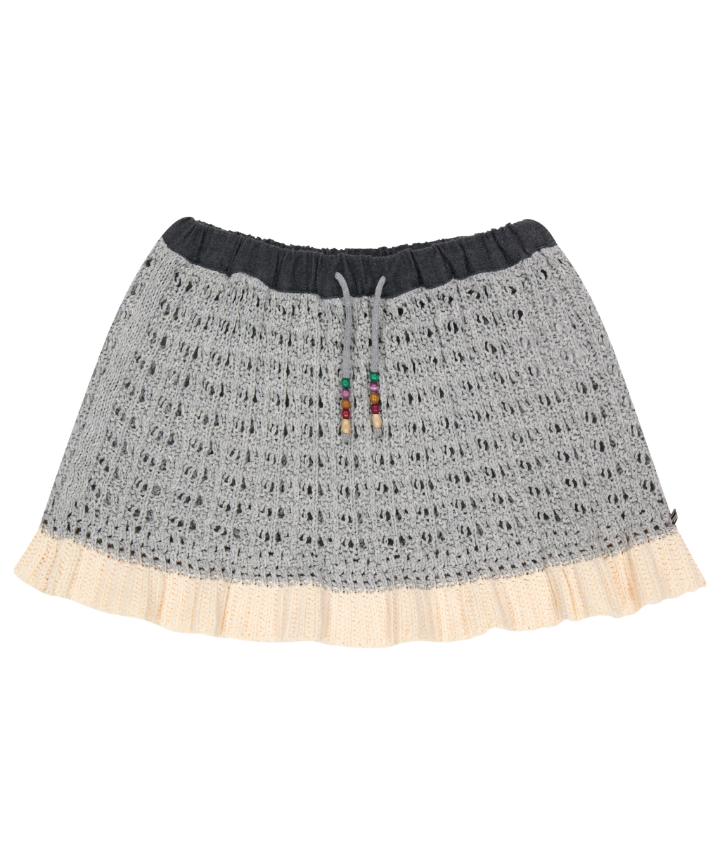 LAYERED KNIT SKIRT MELANGE GREY