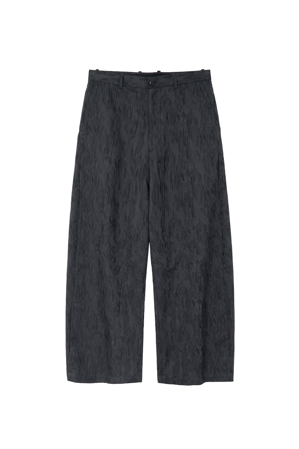 Wide Curve Trousers Jacquard Blue Charcoal