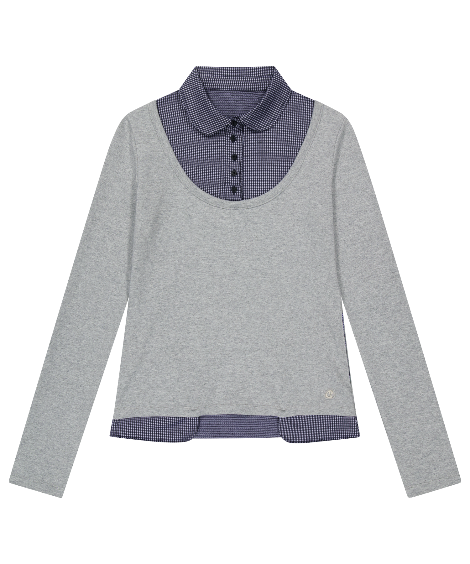 REVERSIBLE COLLAR LONGSLEEVES MELANGE GREY