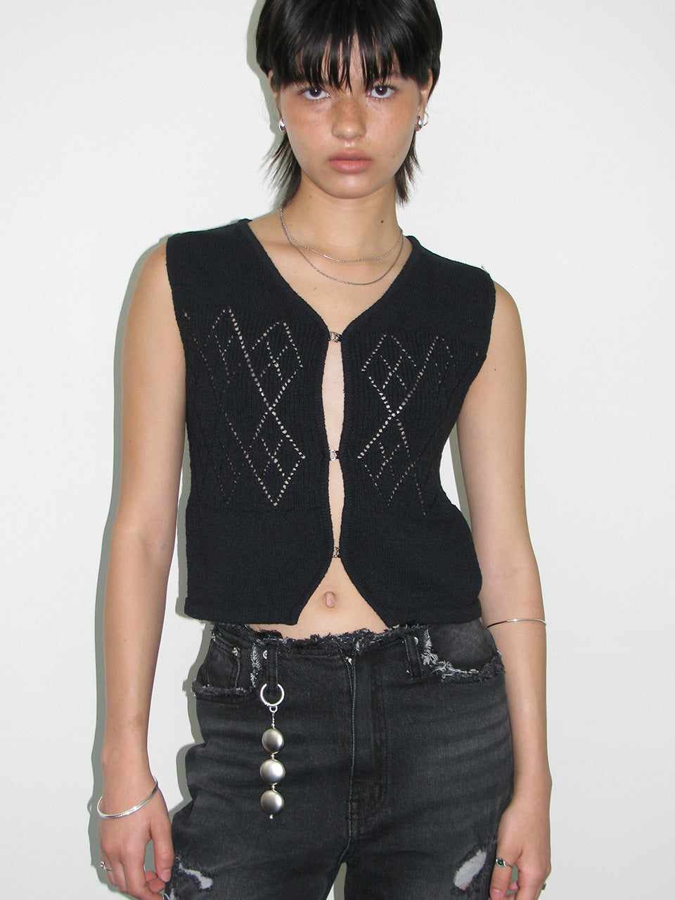 Scasi Knit Vest Black
