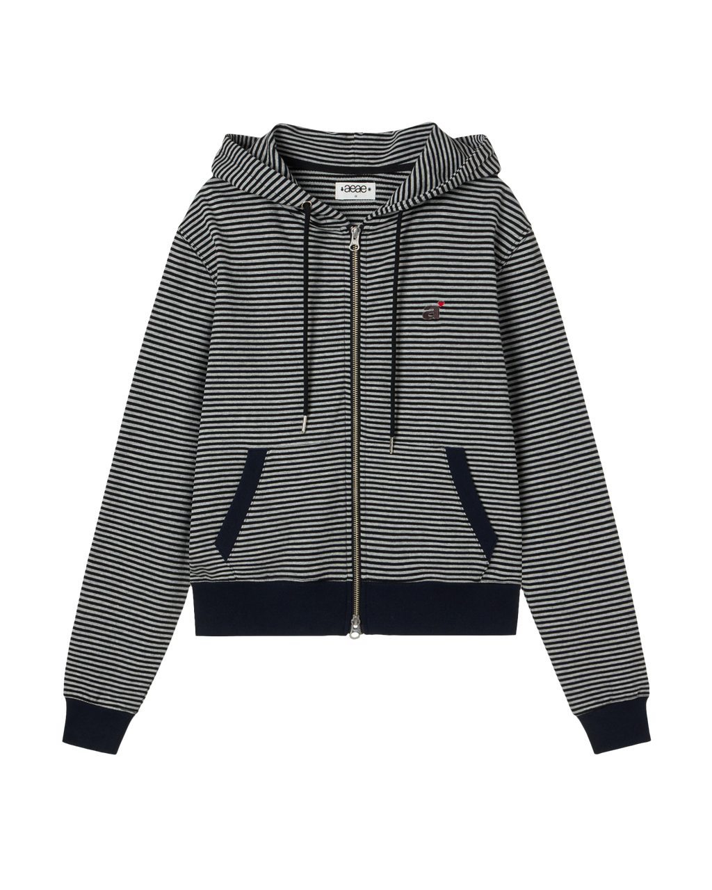 STRIPE SMALL LETTER HOOD ZIP UP / 3 COLOR