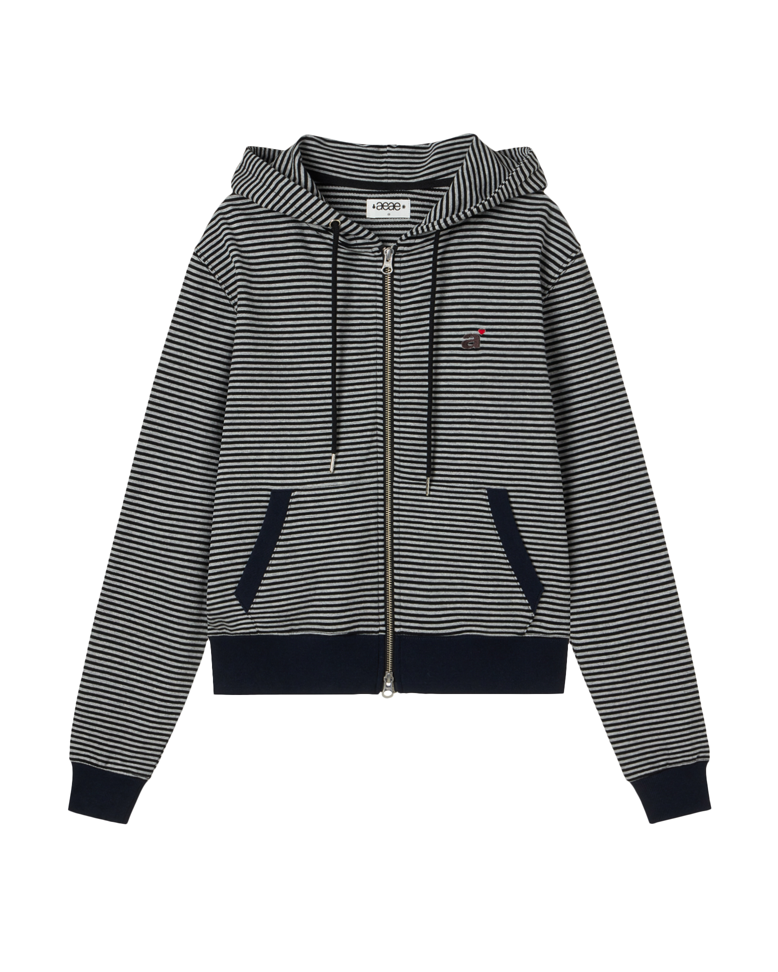 STRIPE SMALL LETTER HOOD ZIP UP / 3 COLOR