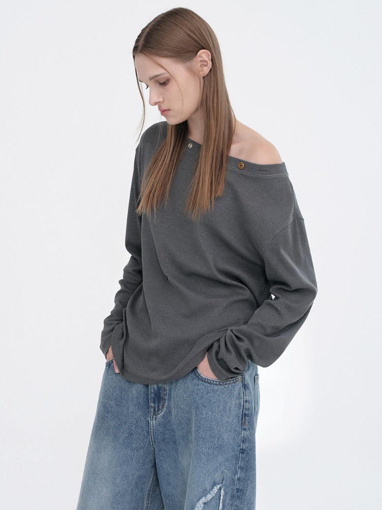Button Mix T-Shirts Charcoal