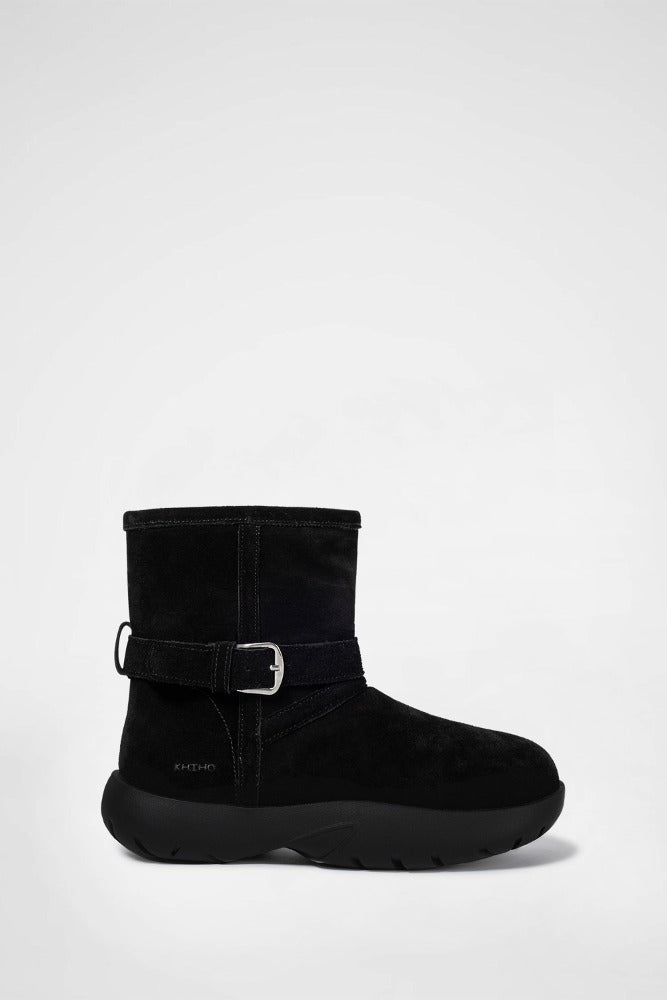 BOUCLE BUCKLE WINTER BOOTS / BLACK