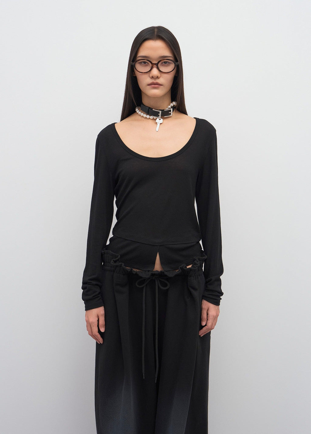 U-NECK JERSEY TOP / 2 Color