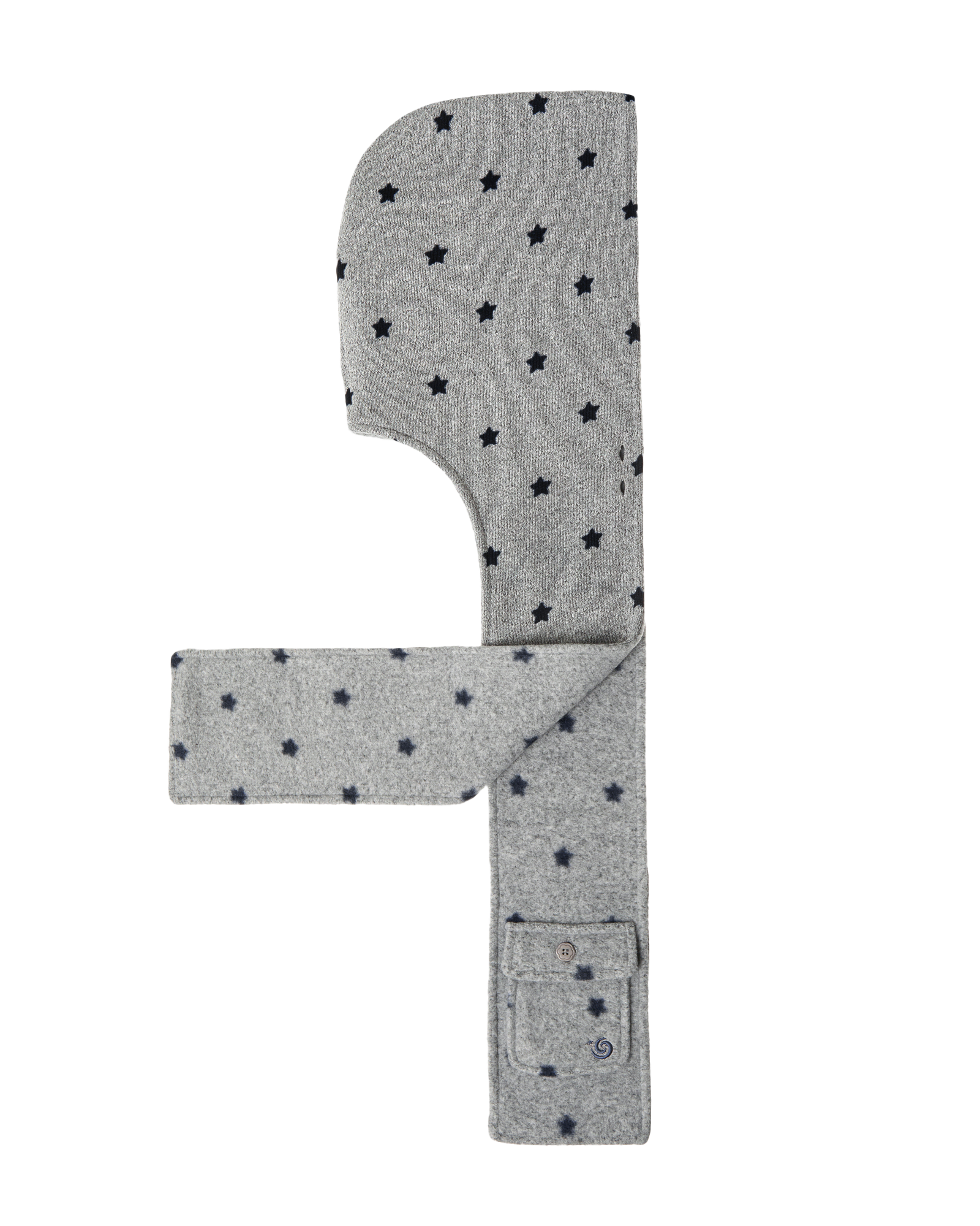 POCKET HOOD MUFFLER STAR GREY