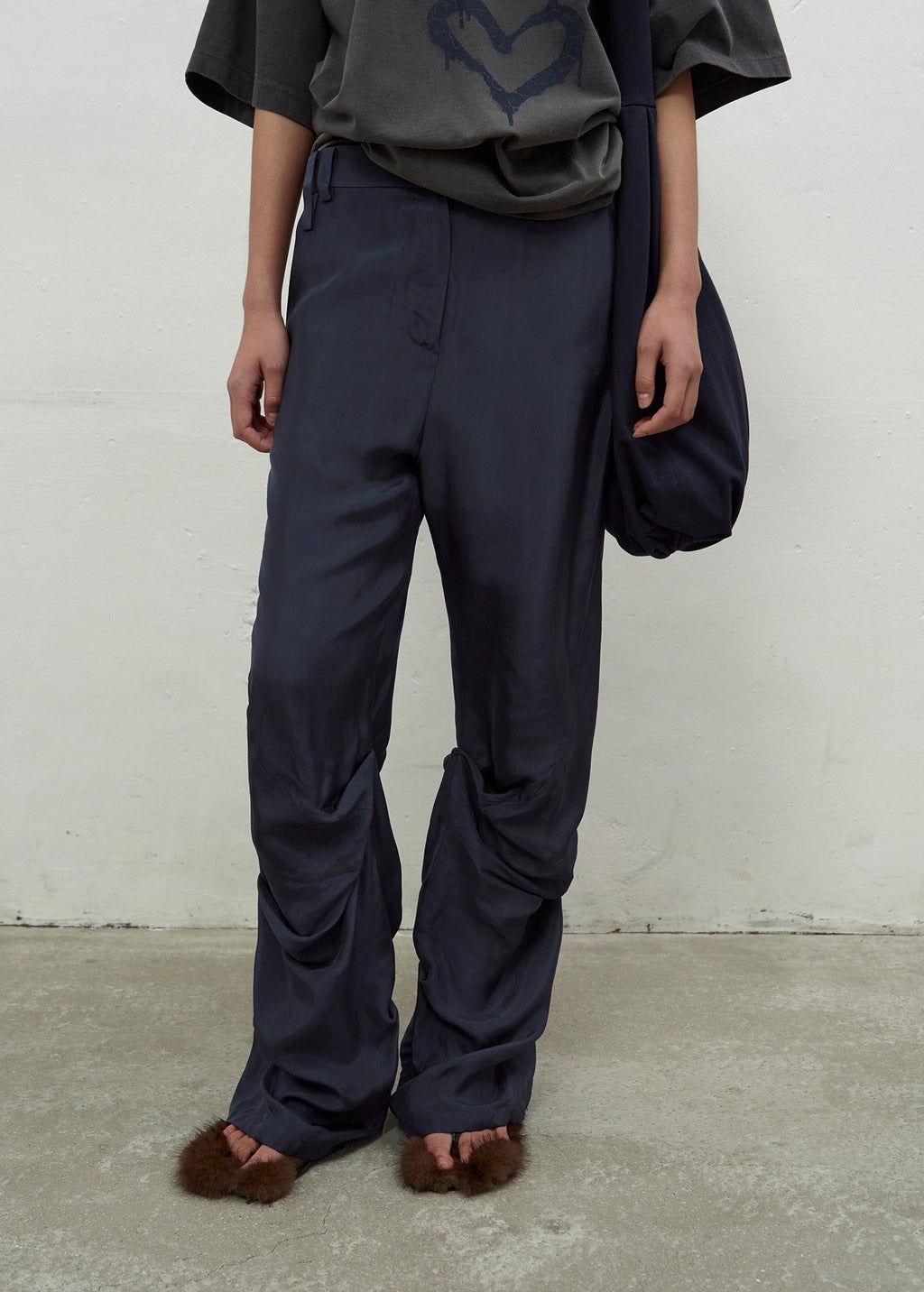 FLUID TROUSERS (NAVY)