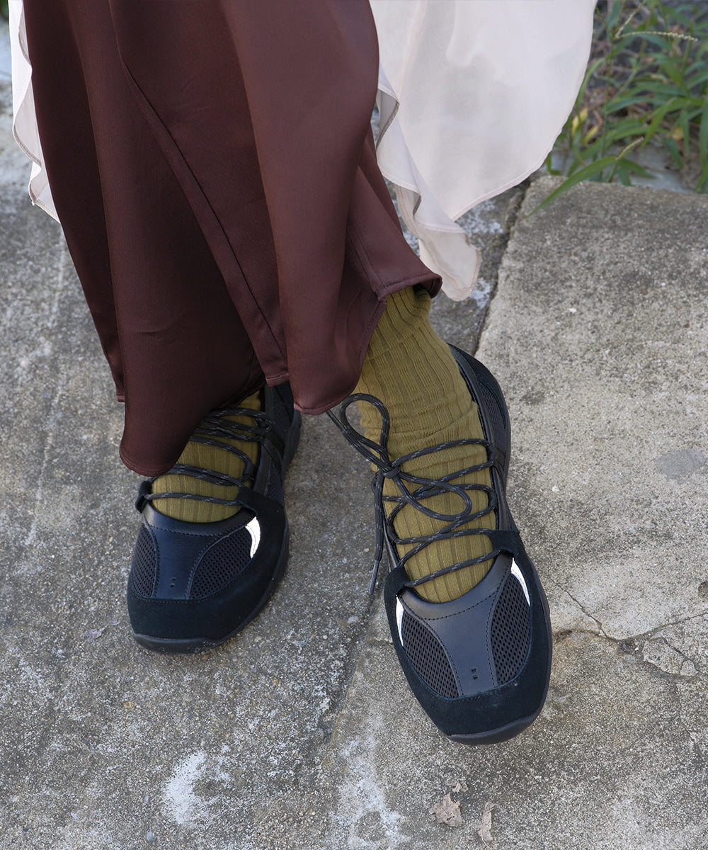 NICOLE WEAVING LACEUP SNEAKERS / 4 Color