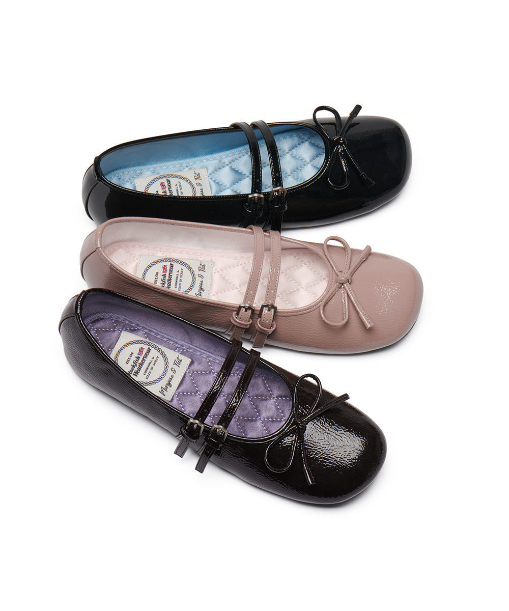 SQUARE TOE TWO STRAP MARYJANES / 3 Color