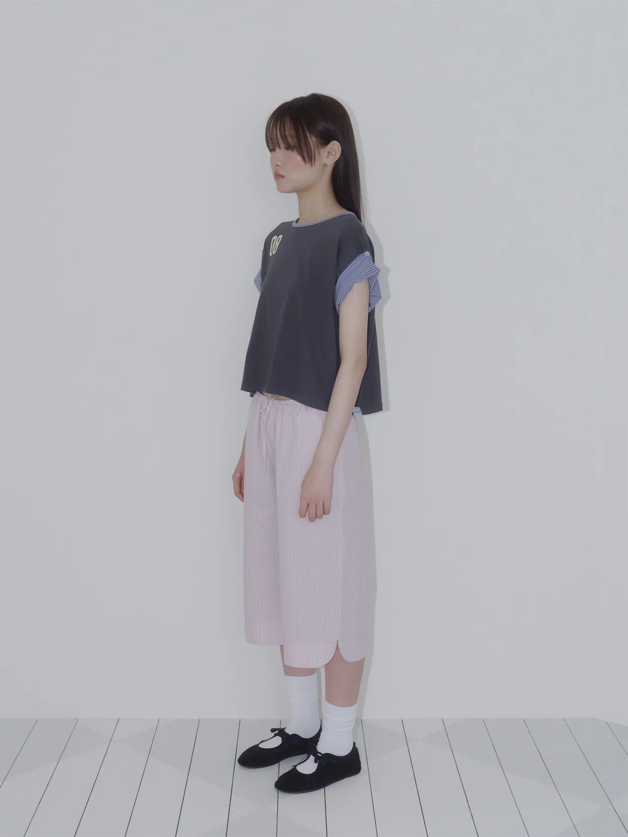 TULIP STRIPE CAPRI PANTS (PINK)