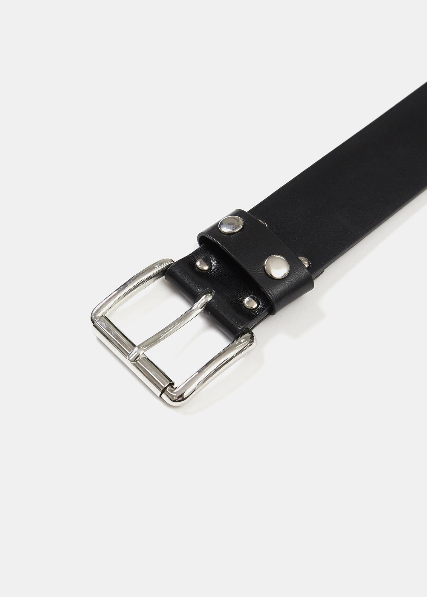 Double Studded Leather Belt / Black