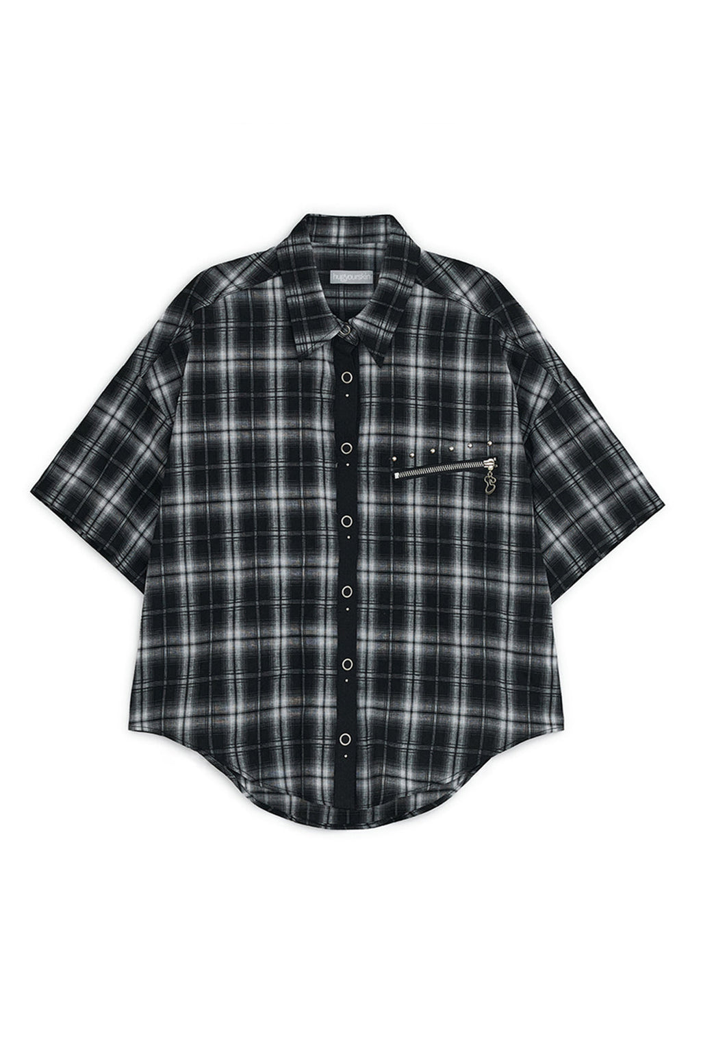 Studded check shirts (Black)