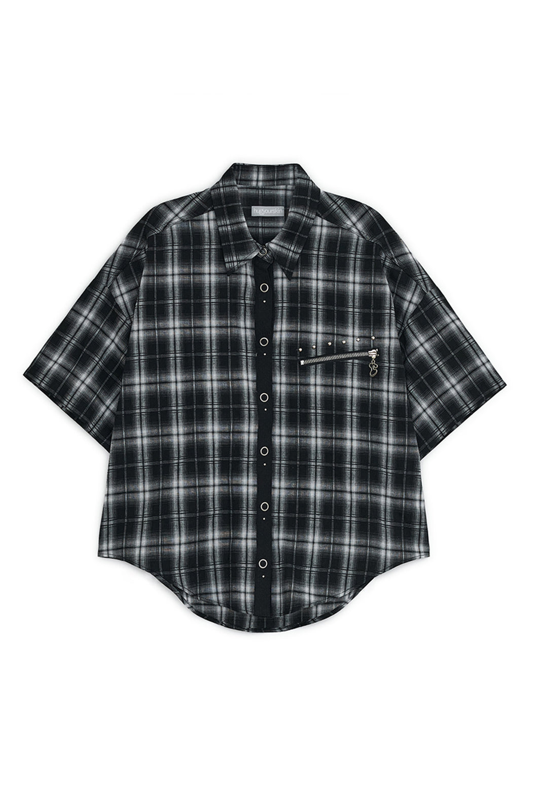 Studded check shirts (Black)