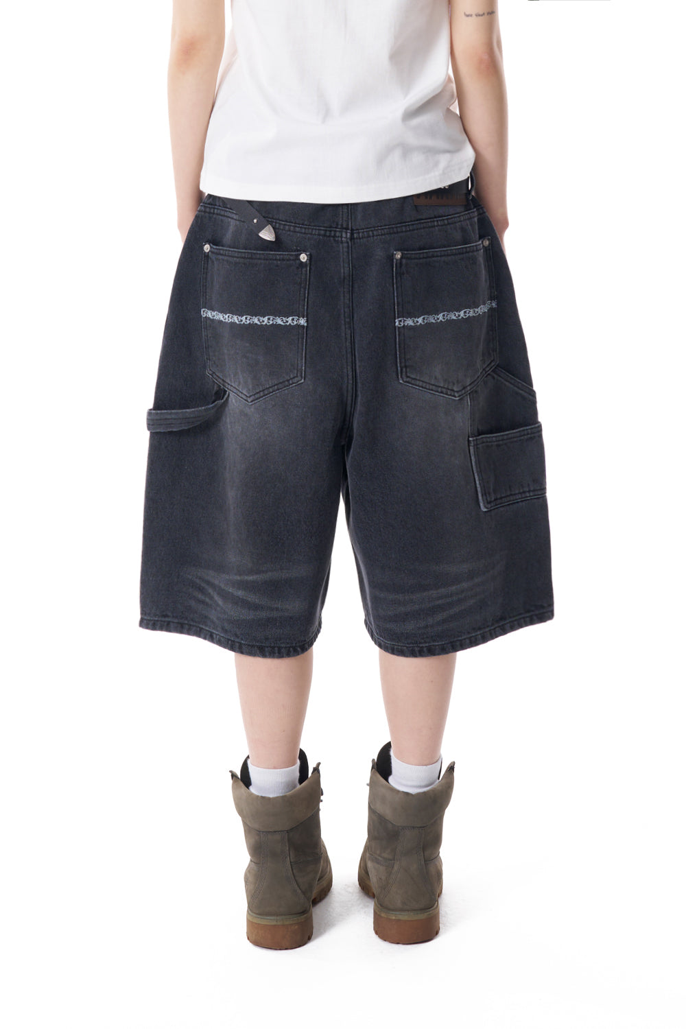 Needlework Carpenter Bermuda Denim Pants (Black)