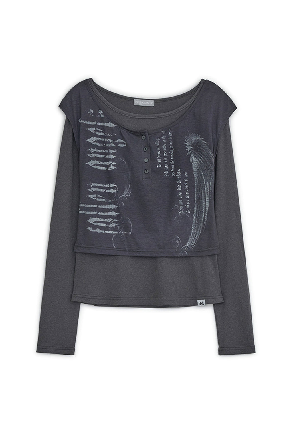 Fallen angel layered top (Charcoal)