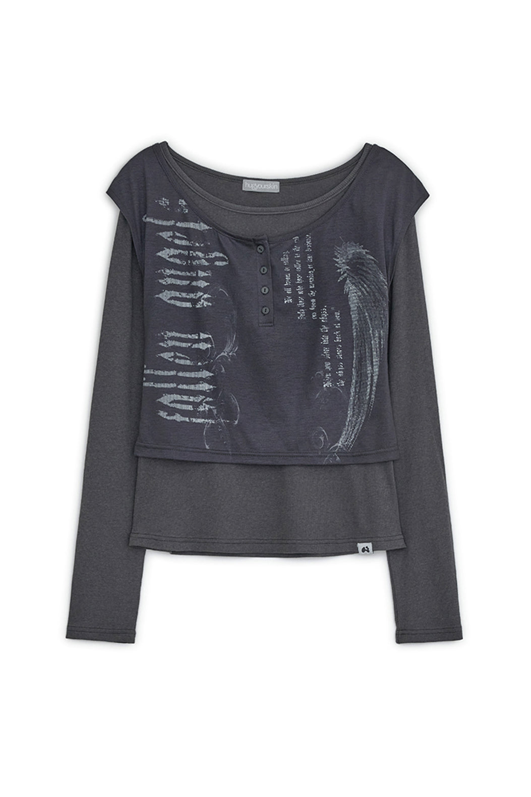 Fallen angel layered top (Charcoal)