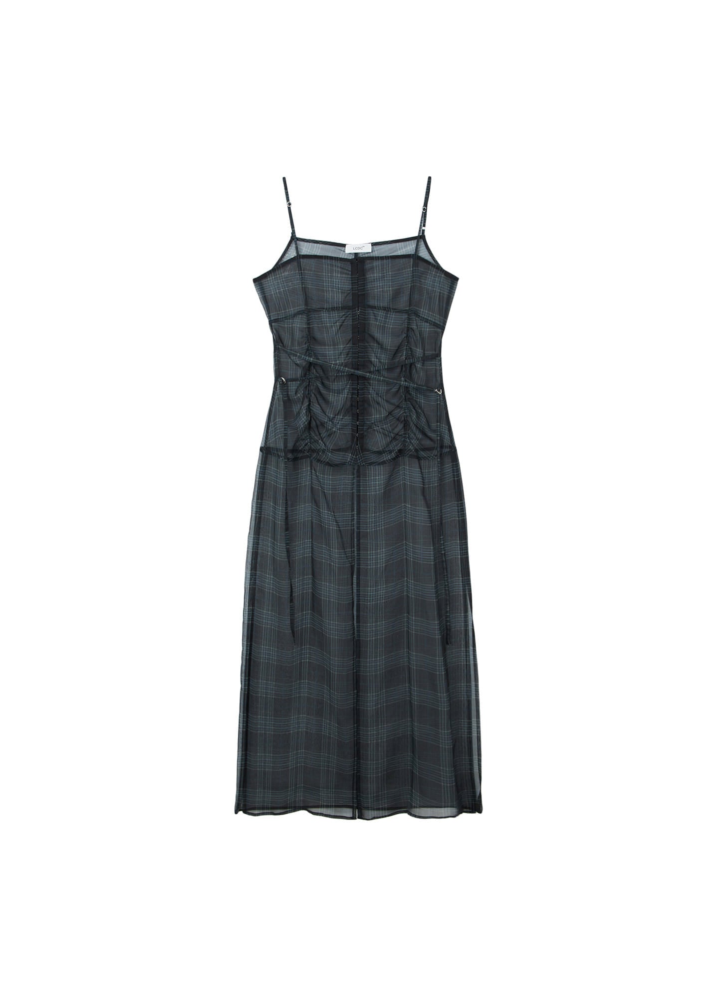 HOOK DETAIL CHIFFON DRESS_CHECKED / 2 Color